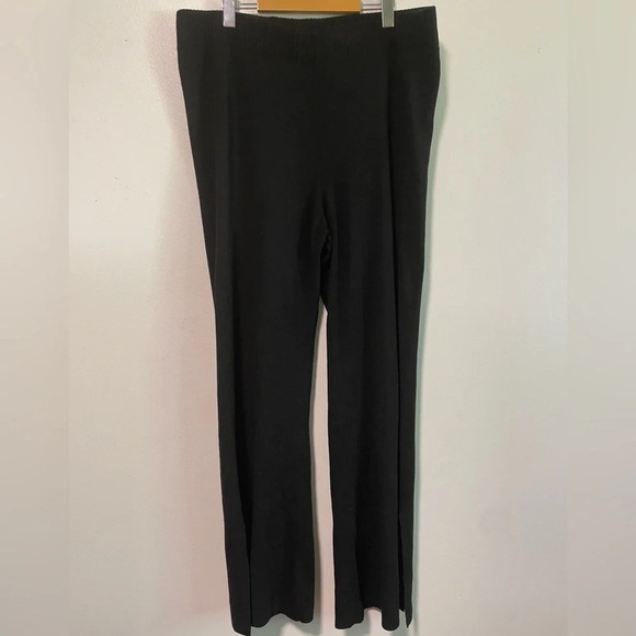 ASOS  Design Women’s Black Wide Leg Pants w Side Hem Split - Size 14 - Picture 3 of 8